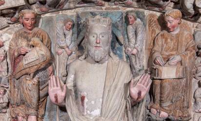 Maestro Mateo “Portico della Gloria (particolare)”, 1188, Cattedrale di Santiago di Compostela