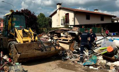 difficile la conta dei danni dopo l’ondata di maltempo. la foto e’ stata scattata nel territorio di asolo