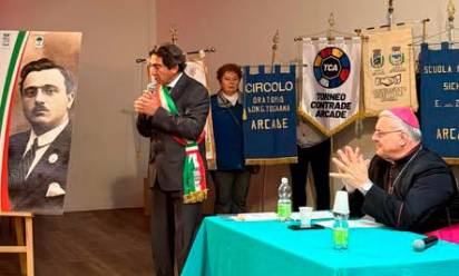 Commemorazione con il vescovo Tomasi e il sindaco Presti