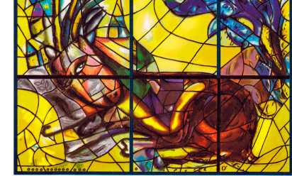 Marc Chagall, “La tribù di Zabulon e la tribù di Neftali”: entrambe le immagini sono tratte dal ciclo delle vetrate della Sinagoga dell’Hebrew Medical Center di Kiryat Hadassah con le 12 tribù di Israele, 1961, Ein Karem - Gerusalemme