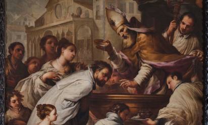 Antonio Zanchi “San Prosdocimo battezza il conte di Treviso” 1696, Cattedrale di Treviso