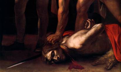 Caravaggio, “Decollazione di San Giovanni Battista (particolare)” 1608, Oratorio di San Giovanni Battista dei Cavalieri, Concattedrale di San Giovanni, La Valletta (Malta)