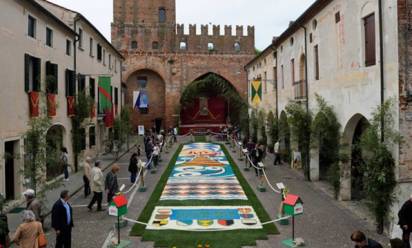 Noale: omaggio dell'Infiorata al Giubileo della misericordia