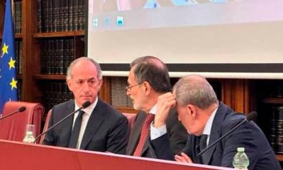 Audizione di Luca Zaia in Senato. Con lui il presidente Ignazio La Rissa e il ministro Roberto Calderoli