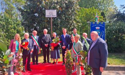 Loreggiola: il piazzale del cimitero dedicato a padre Cesare Bano