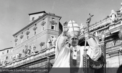 Papa Paolo VI in piazza San Pietro il giorno della chiusura del Concilio Vaticano II (Foto Vatican media)