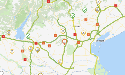 Regione, un sistema informativo online mette in rete le autostrade venete